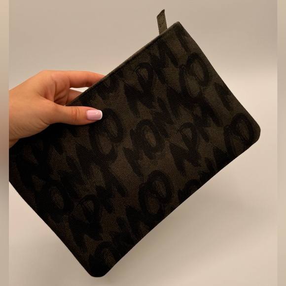 New APM Monaco textile khaki clutch make up bag - Picture 8 of 8